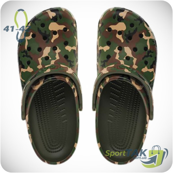 Крокси CROCS CLASSIC PRINTED CAMO CLOG хакі 41-42