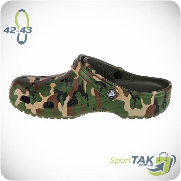 Крокси CROCS CLASSIC PRINTED CAMO CLOG хакі 42-43