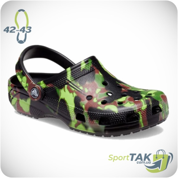 Крокси CROCS CLASSIC SPRAY CAMO CLOG темно-зелені 42-43