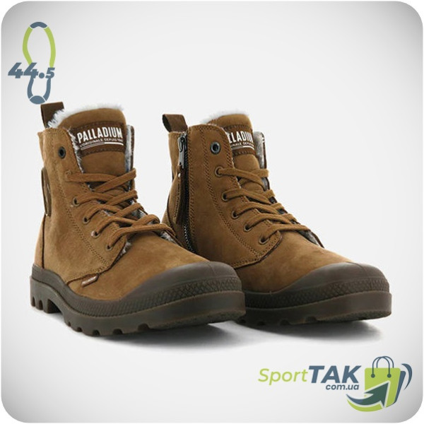 Черевики чоловічі 44,5 PALLADIUM PAMPA HI ZIP WL коричневі